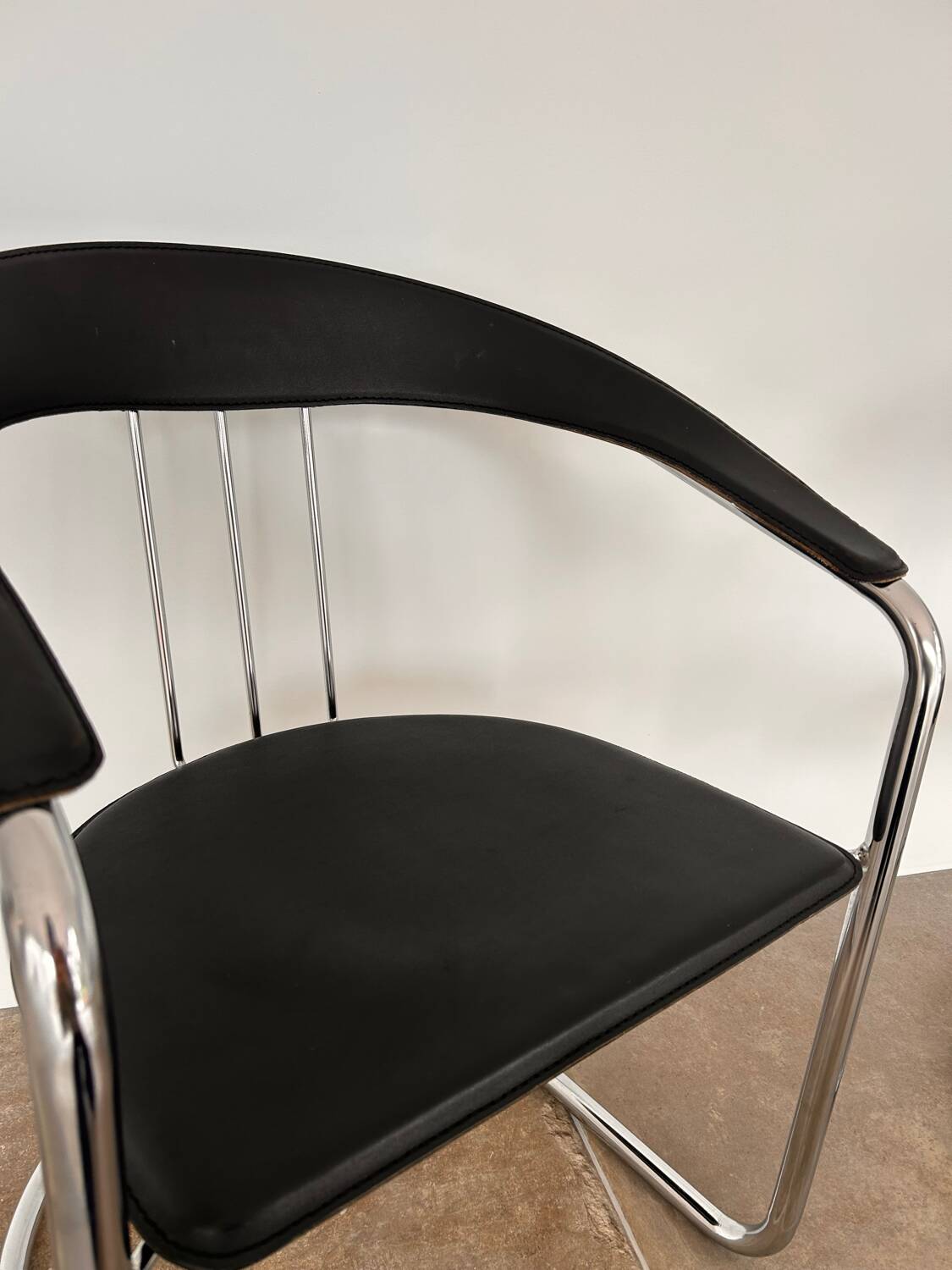 Chaises de bureau arrben italie années 70 chrome