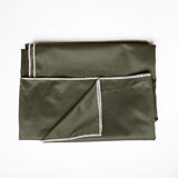 Tablecloth and towels in green upcycled linen