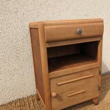 Vintage bedside table with compass legs