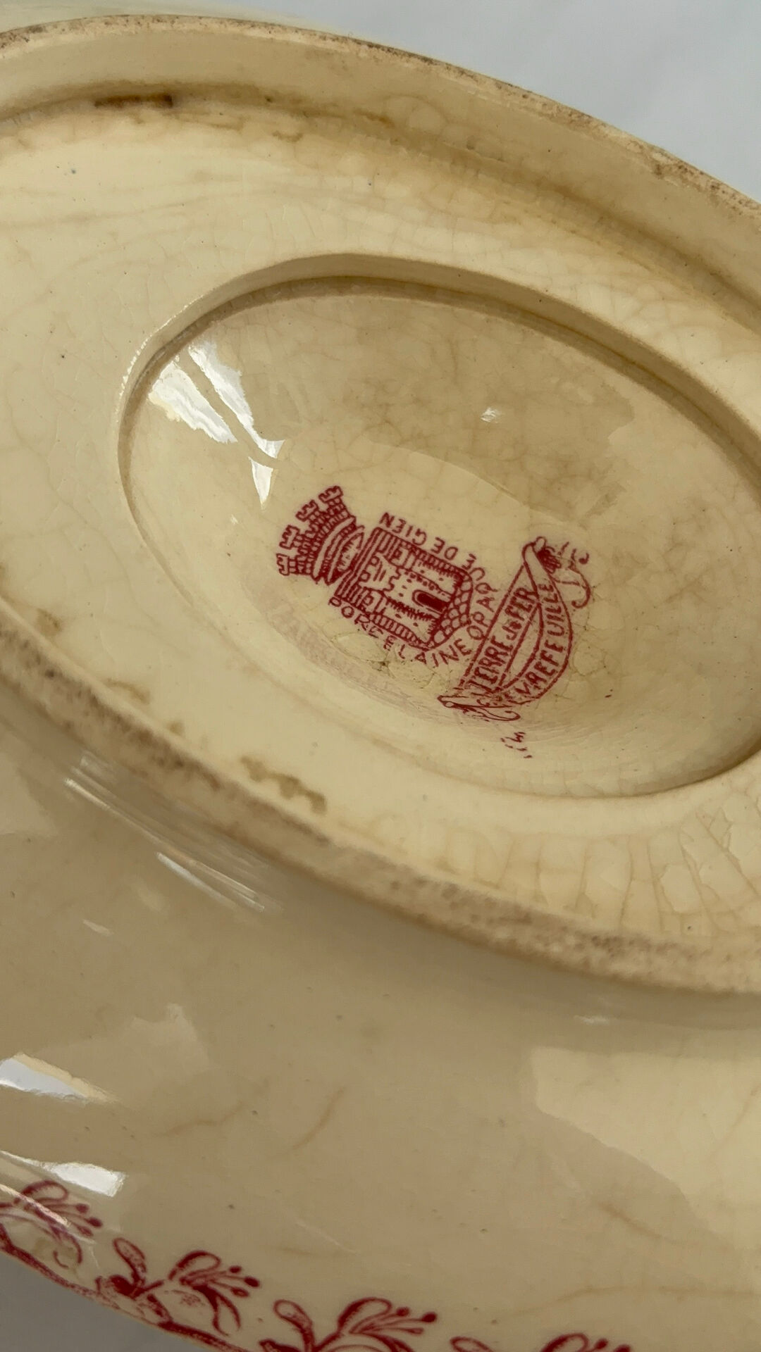 Red ironware sauce boat Gien honeysuckle model - ironware p