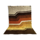 Vintage 1970s rug with wavy stripes in ochre shades — 200 × 300cm