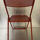 Old folding chair metal perforated red 60s, 70s, vintage