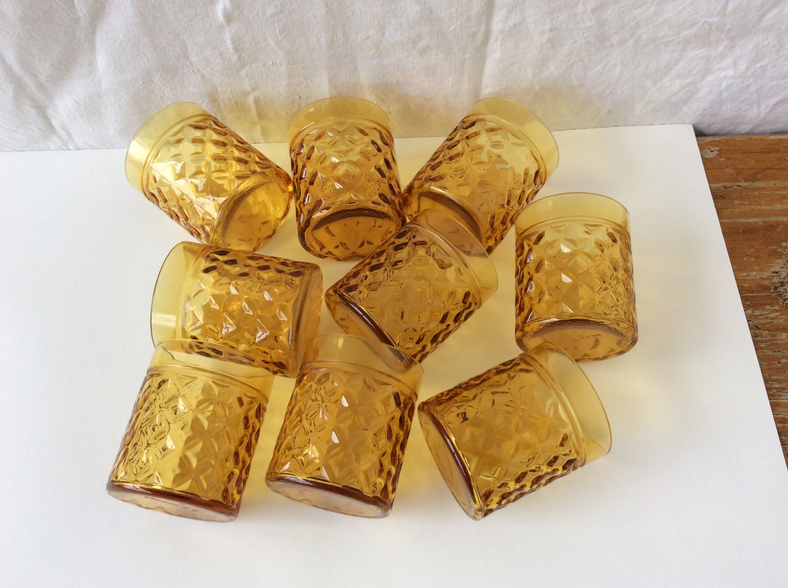 9 vintage glasses model "pineapple"