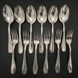 12 silver-plated Art Deco cutlery sets