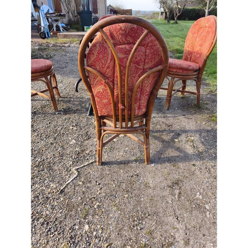 Vintage 1970s rattan garden furniture set