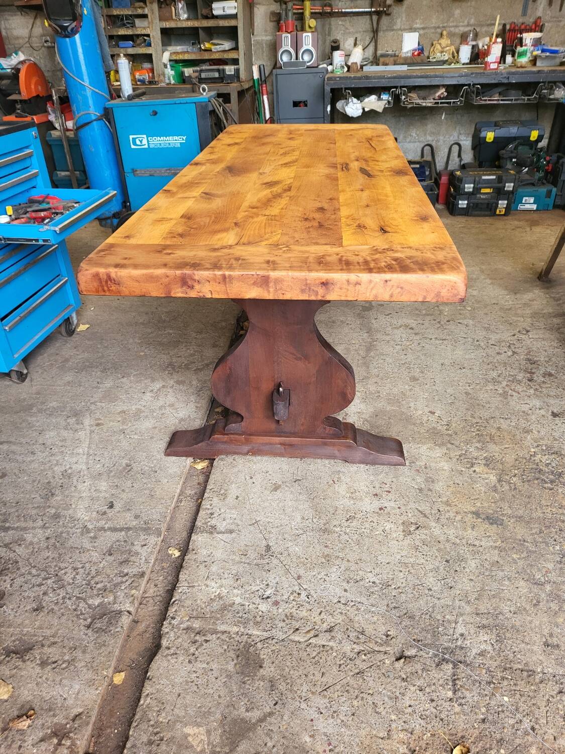 Large solid wood table – carefully restored – 200 x 80 cm