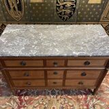 Commode d’époque Louis XVI en noyer et merisier Restaurée