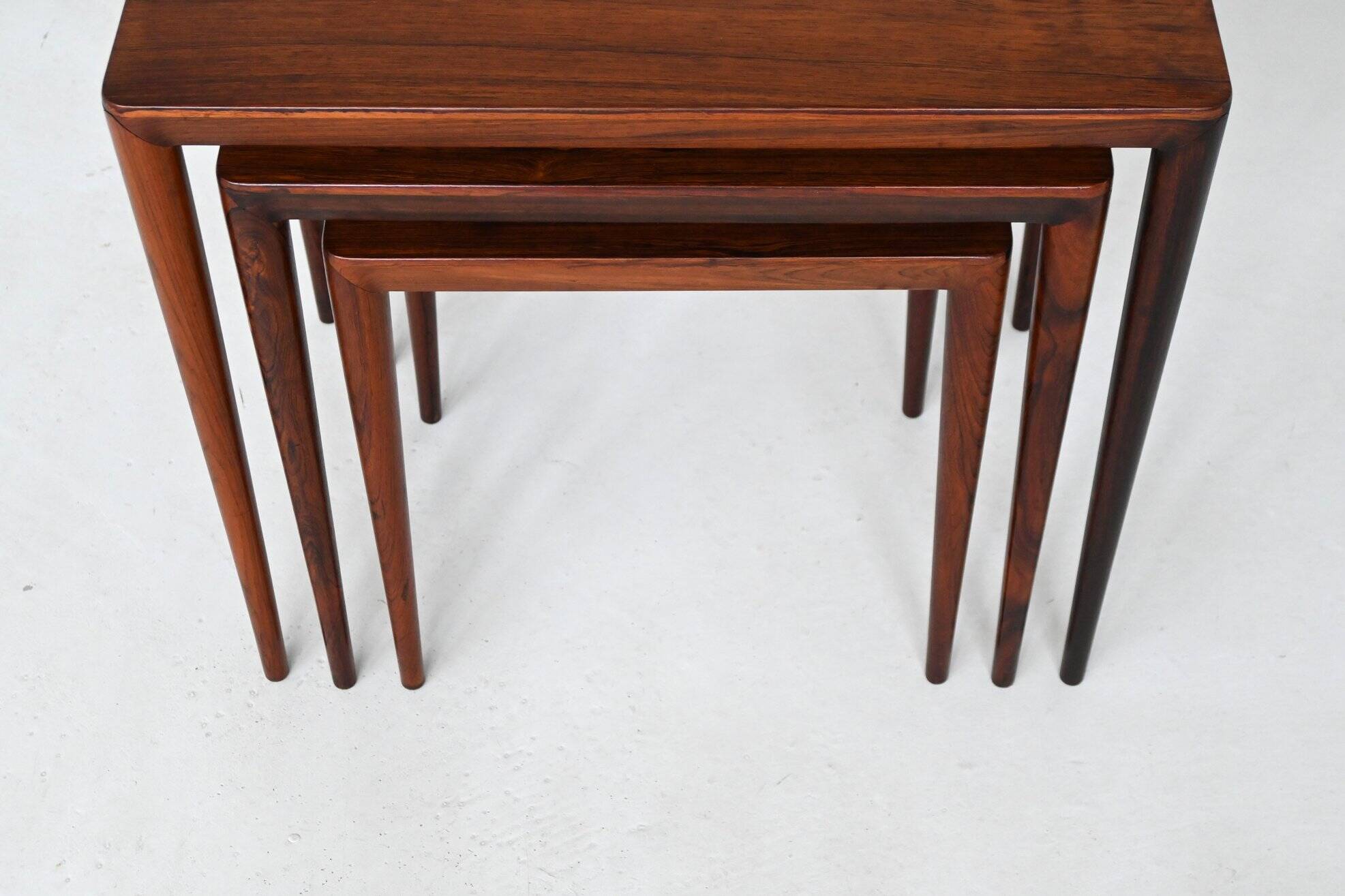 Severin Hansen nesting tables in rosewood Haslev Denmark 1960