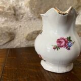 Small milk jug or creamer decoration flowers and golden edge