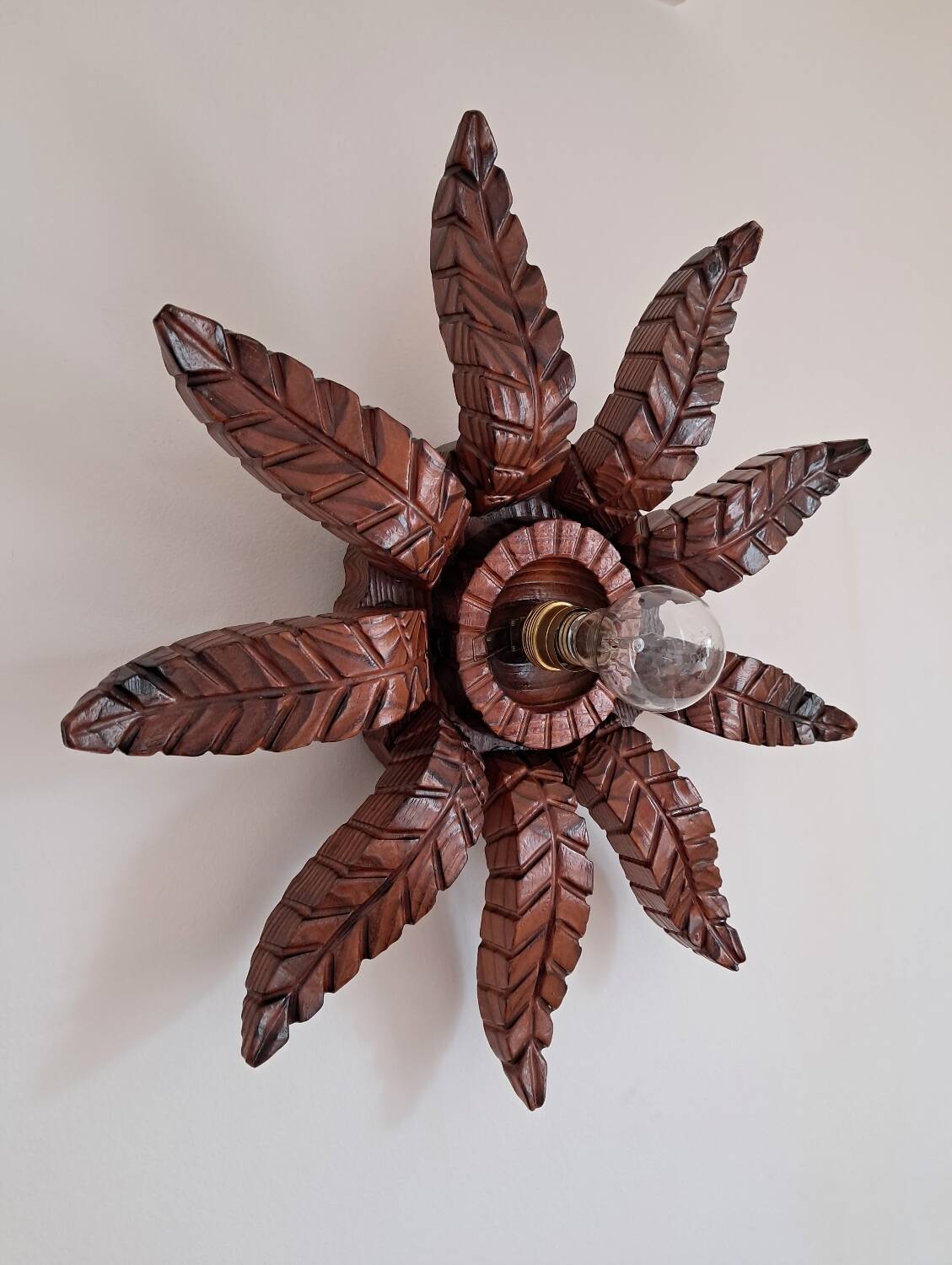 Old wooden wall light