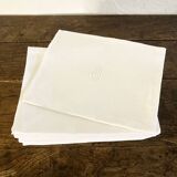 12 antique damask and monogrammed napkins