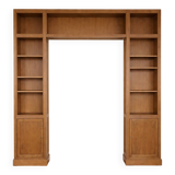 Custom U-shaped wall library – Solid wood and oak