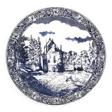 Large decorative plate decorations blue landscape diameter 40 cm