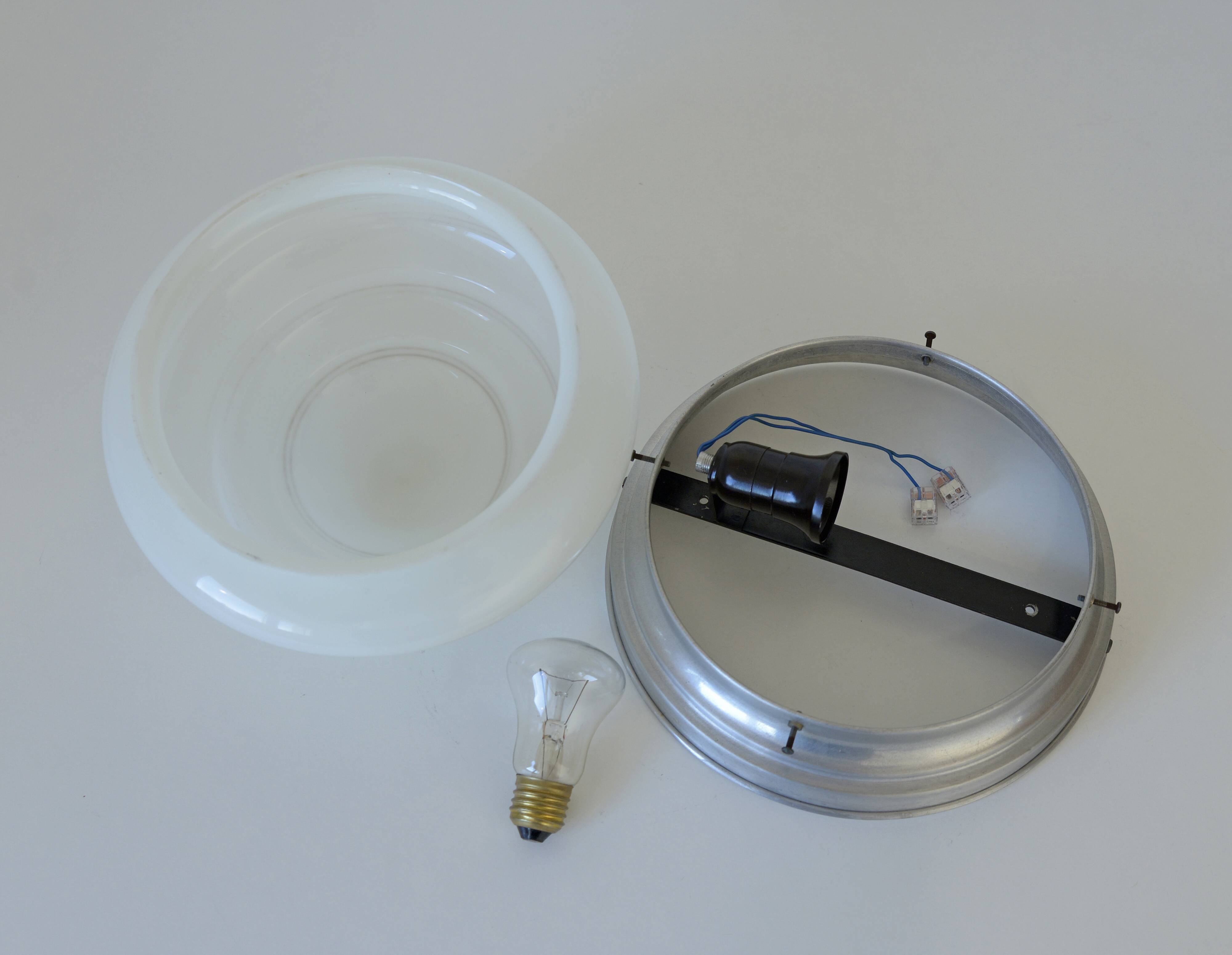 Art Deco Ceiling Lamp / Antique Flush Mount Light / Bauhaus Era Sconce 1930