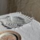 Set of 6 vintage dessert plates made in Poland with a plant motif.