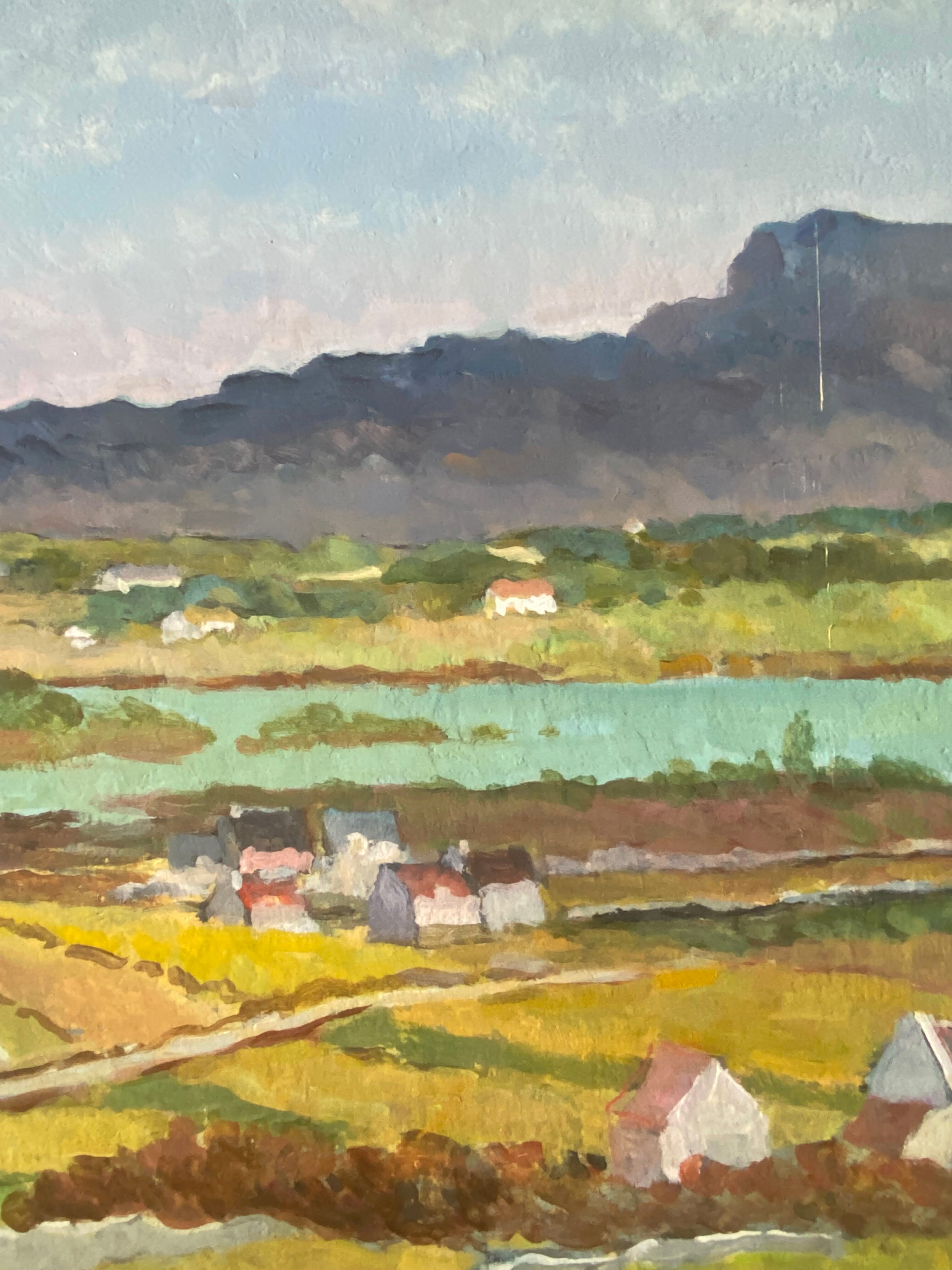 Hst painting "breton village" marine normandy brittany by robert leboucher