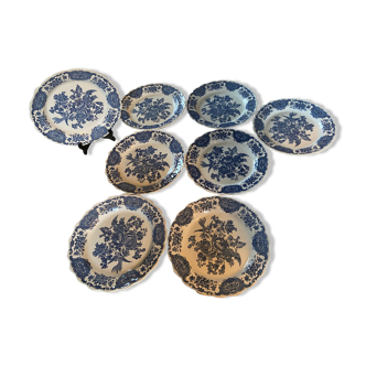 Set of 8 flat plates Ridgway Staffordshine England