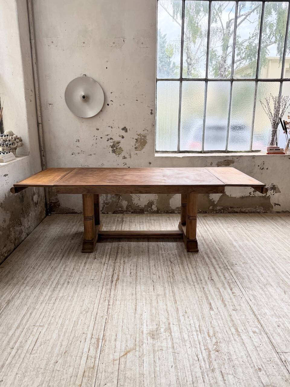 Table de repas chêne 1940 Dudouyt 240cm