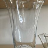 Trio of vintage blown glass handkerchief vases