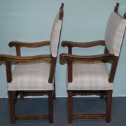 Victorian Armchairs with Carved Wood Details, Set of 2