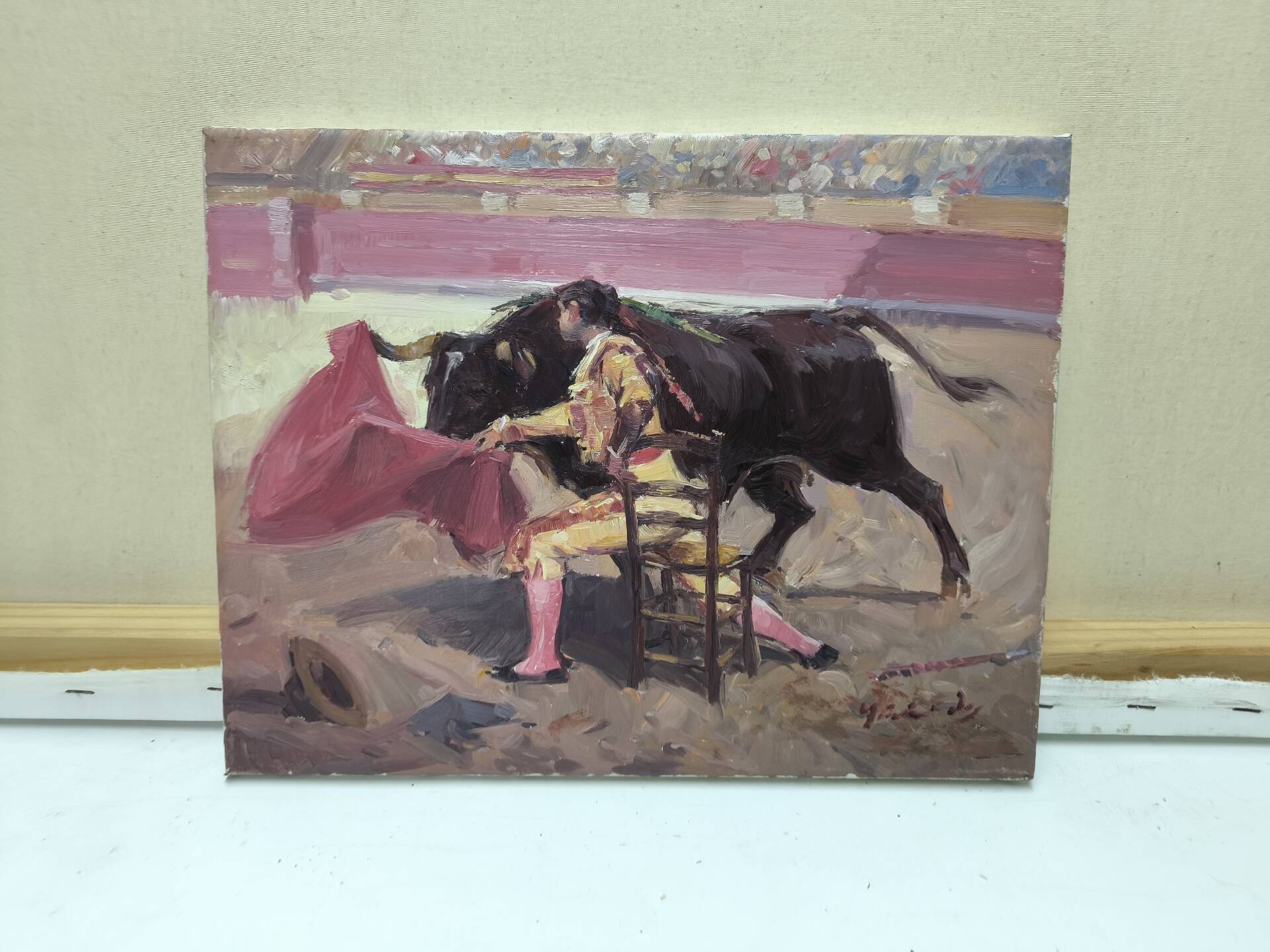 Peinture de tauromachie faite à la main