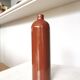 Vintage Brown Glazed Ceramic Vase: Tall Minimalist Bottle Form