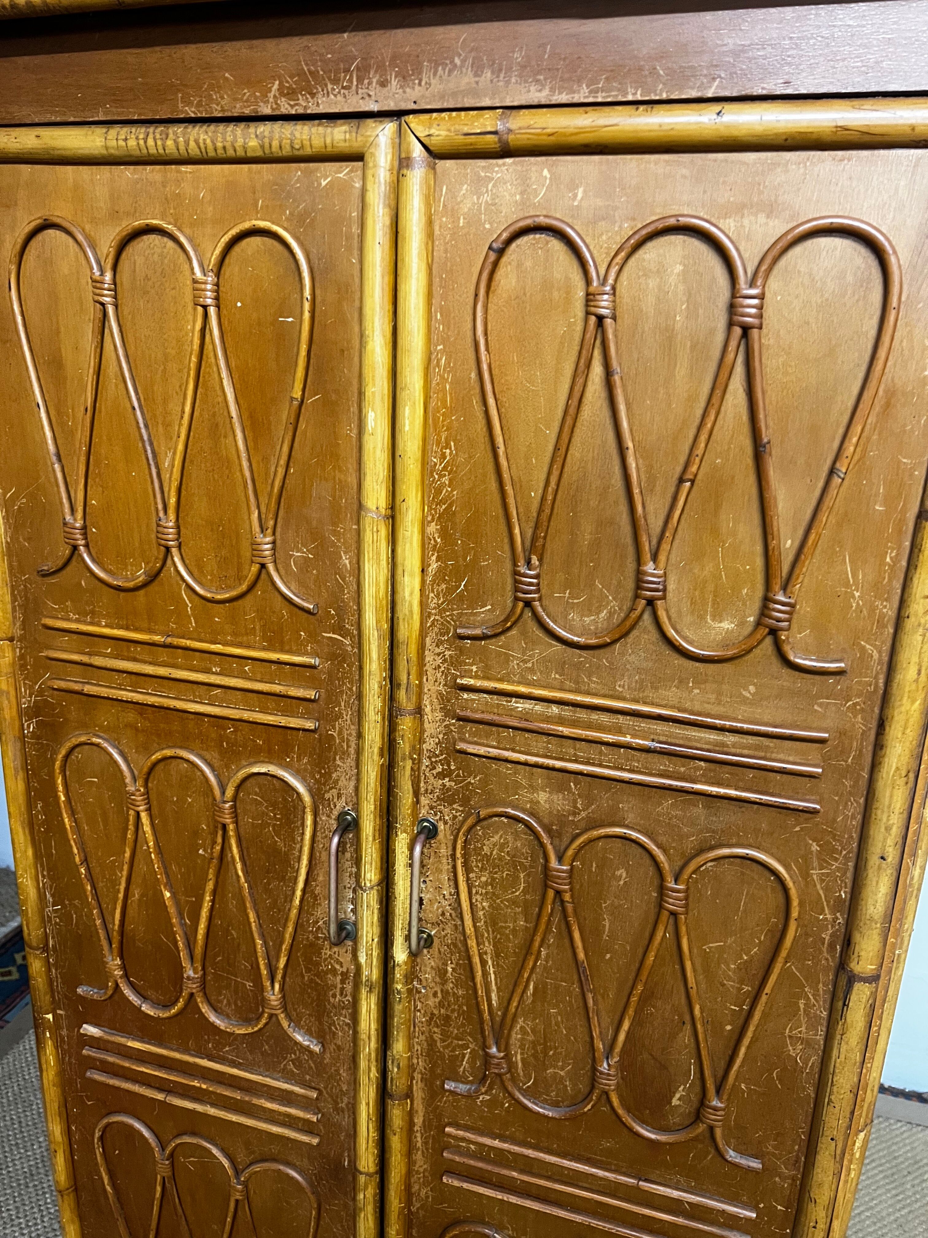 Parisian bamboo and rattan wardrobe