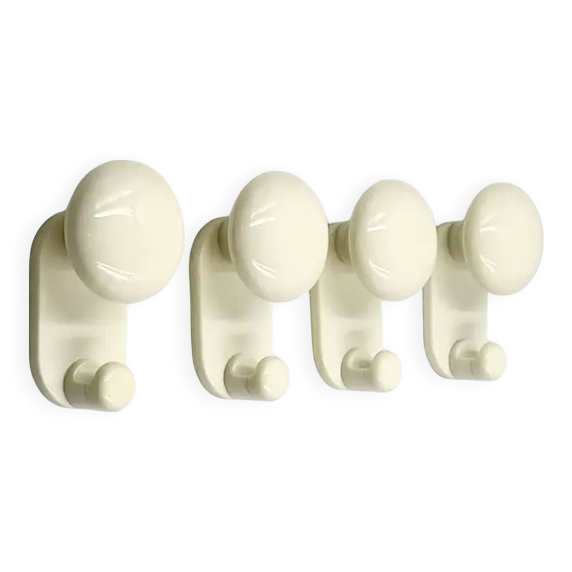 4 patères blanches modèle "NOS" de Carlo Bartoli pour Con & Con