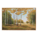 Cuadro con paisaje de álamos pintado al oleo sobre lienzo. Oil painting