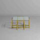 Geometrical regency coffee table in patinated brass, 1970s