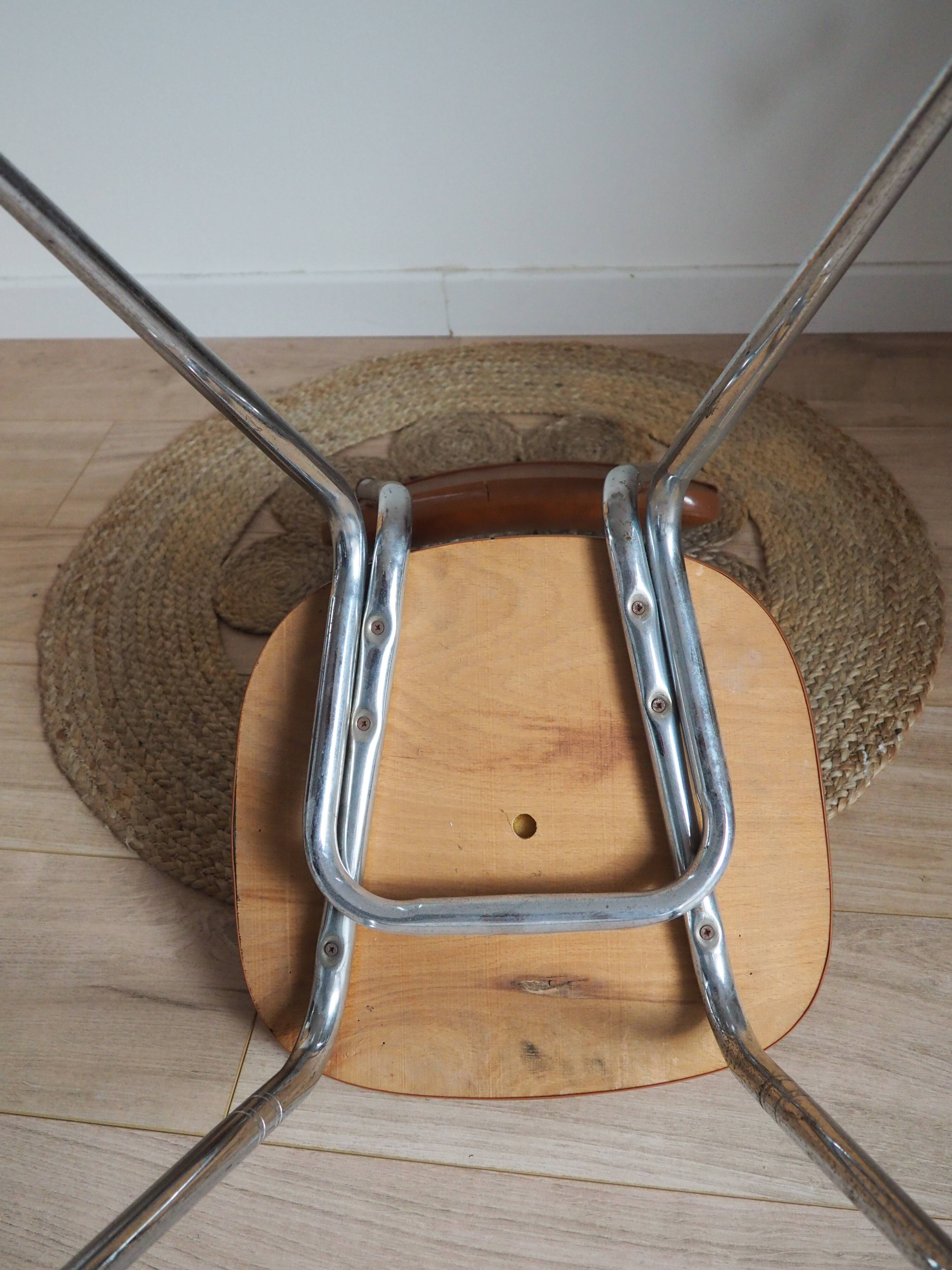 Brown faux leather chair