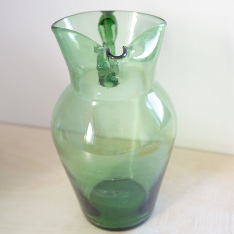 Pitcher green transparent glass