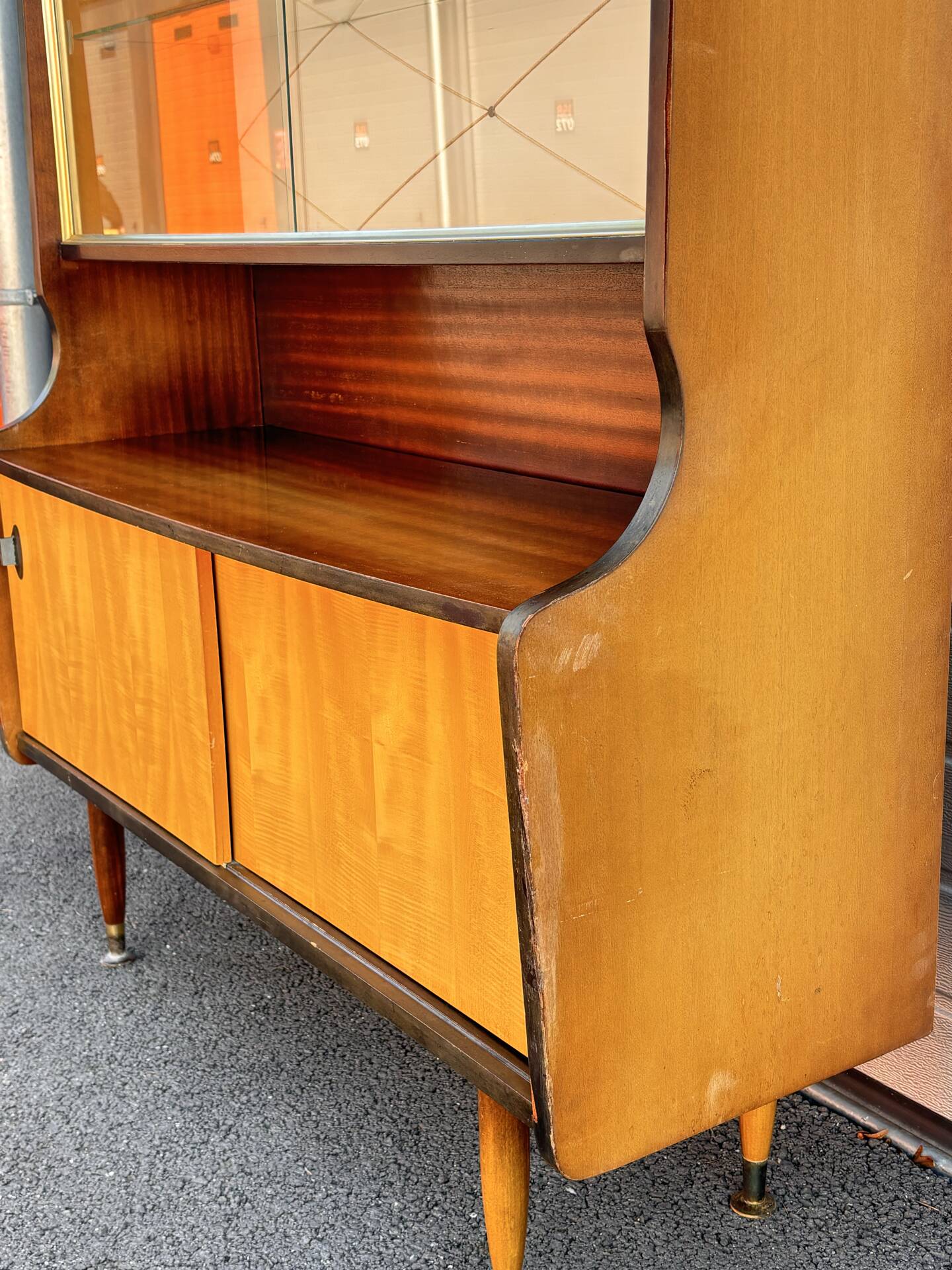 Vintage wooden display cabinet – 1960s/70s