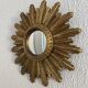 Vintage 1960 sun mirror witch's eye fine gold resin - 26 cm