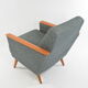 Fauteuil carre gris chiné