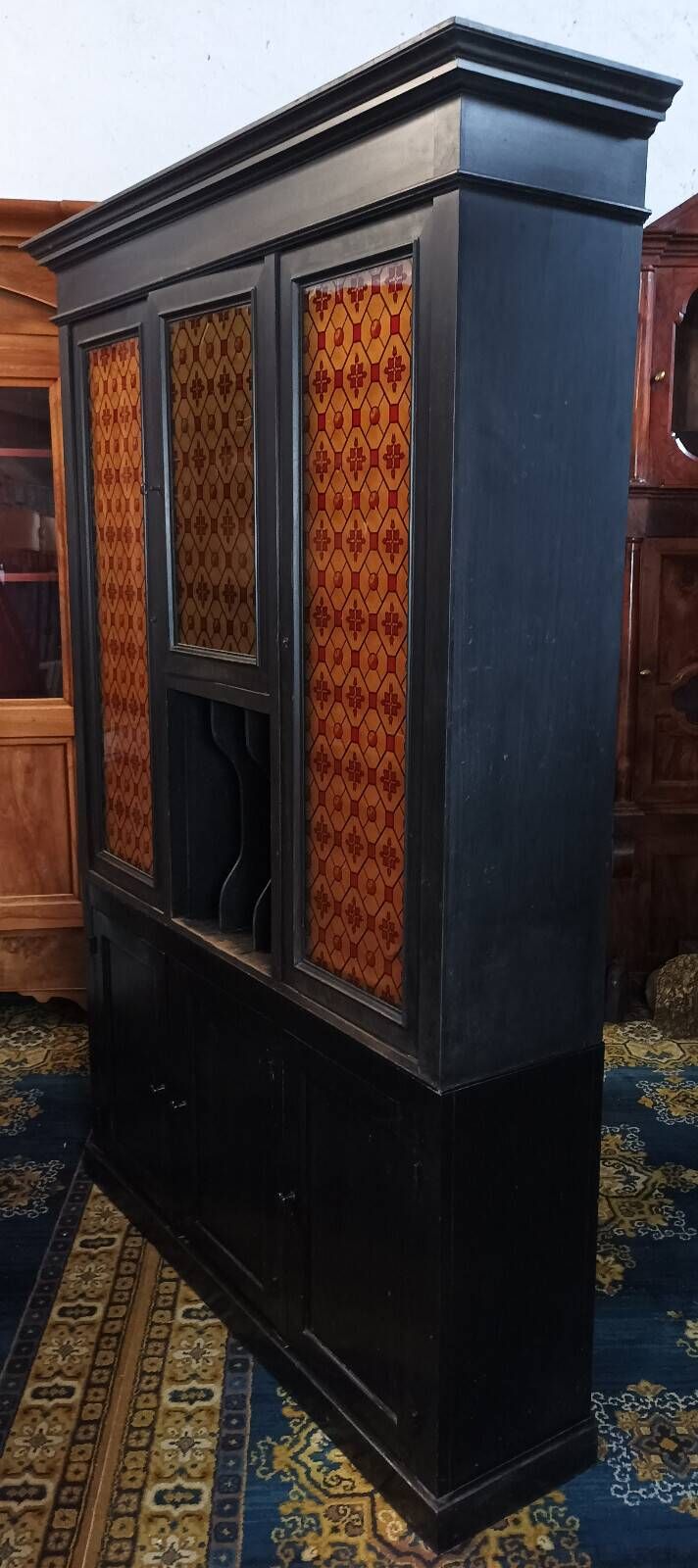 Vintage painted wooden bookshelf
