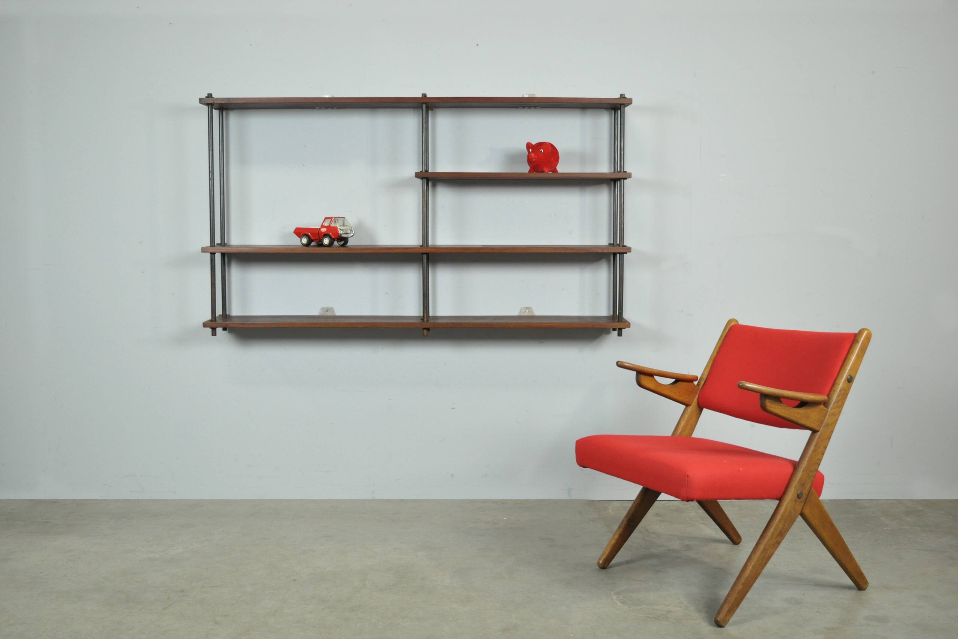 Étagère murale en bois vintage, Pays-Bas 1970