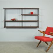 Hanging vintage wooden stick cabinet, Netherlands 1970