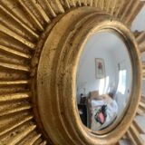 Vintage mirror 1960 sun witch gold leaf - 40 cm