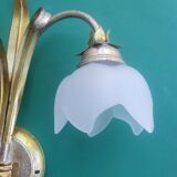 Pair of vintage Keria Italy silver and gold wall sconces