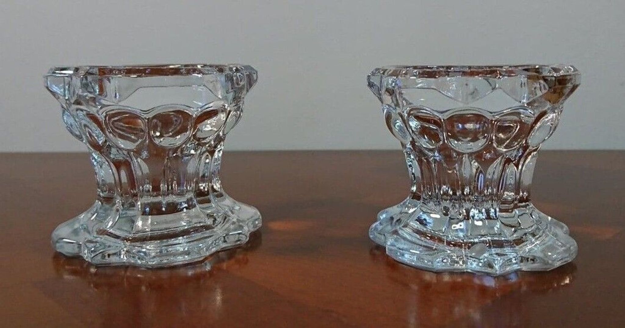 Pair of reims glass candlesticks france