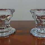 Pair of reims glass candlesticks france