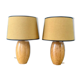 Pair of "Autumn" wooden lamps - 1970.