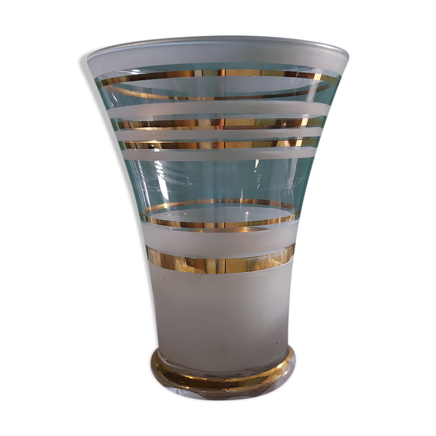 Vase vintage granité blanc