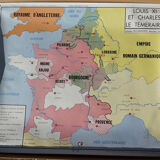 Rossignol school poster historic map No.9 - 10 Jeanne D'Arc and Louis XI