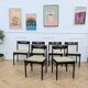 6 green Scandinavian chairs