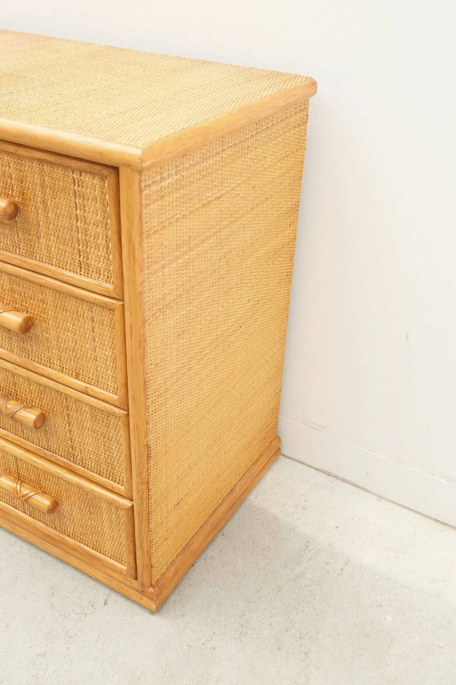 Commode en rotin, 1980