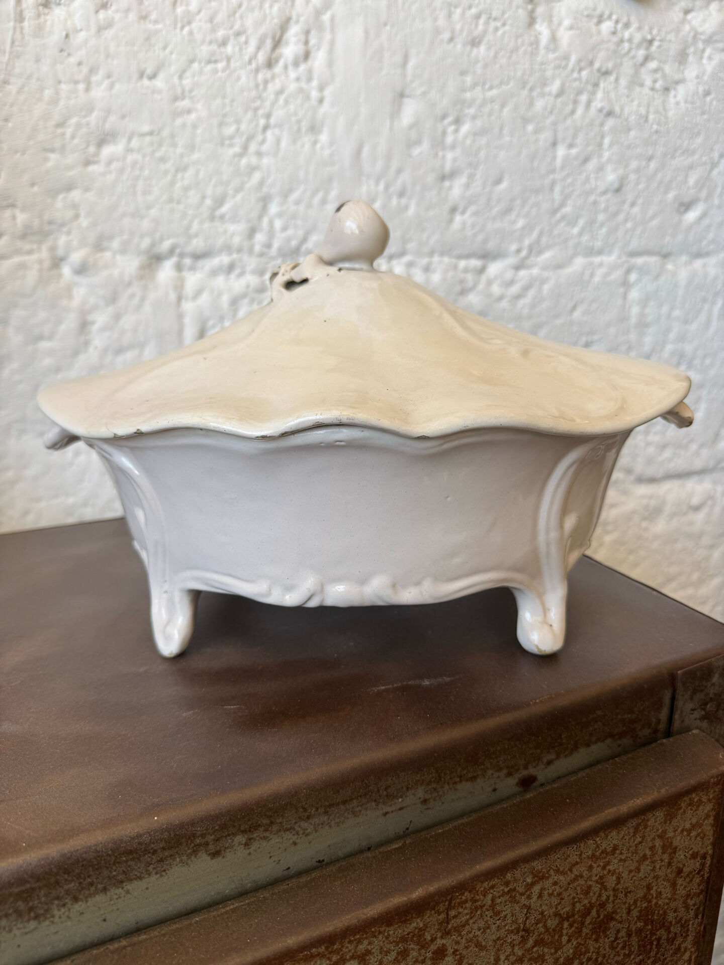 Moustiers earthenware vegetable dish 18th century