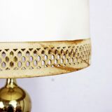 Beautiful brass and leather table lamp