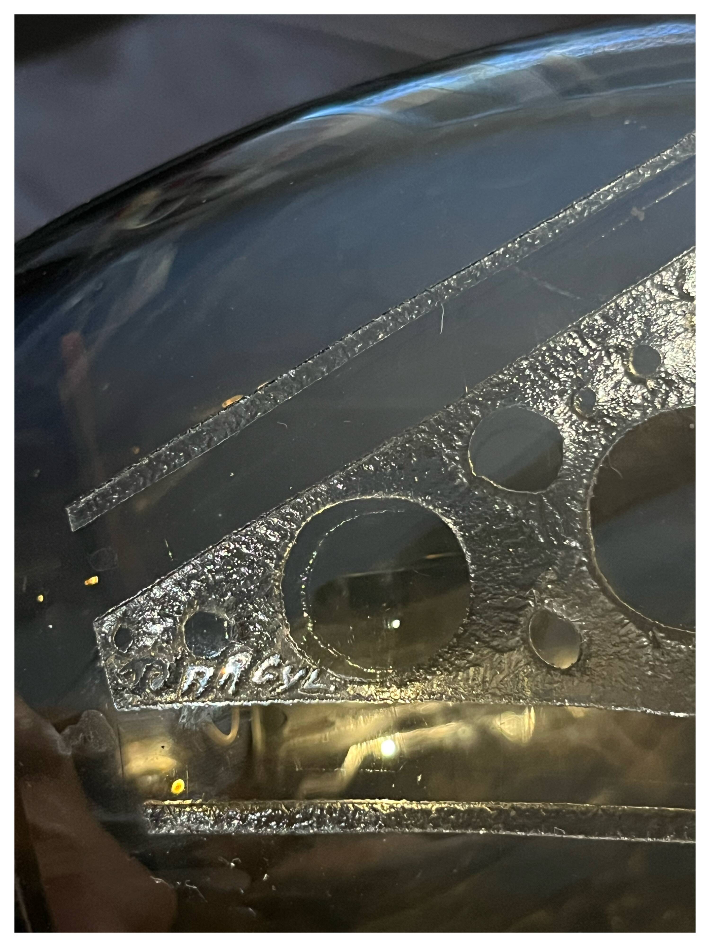 Art Deco vase from 1930 signed D'Argyl, acid-etched decoration.